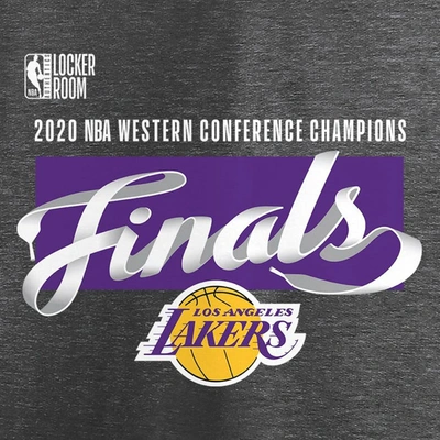 Shop Fanatics Branded Heather Charcoal Los Angeles Lakers 2020 Western Conference Champions Locker Room T