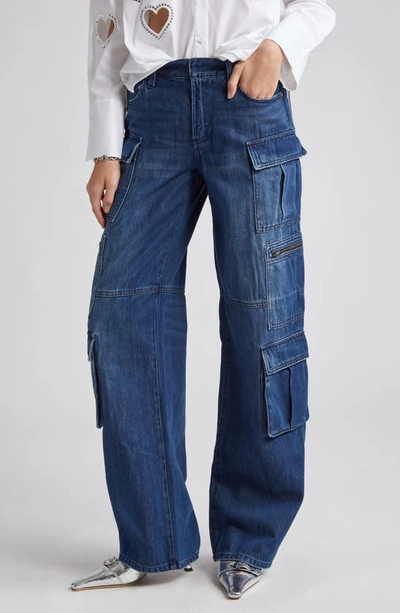 Shop Alice And Olivia Cay Baggy Cargo Jeans In Love Train