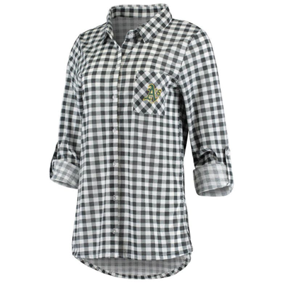 Shop Concepts Sport Charcoal Oakland Athletics Wanderer Long Sleeve Button-up Nightshirt