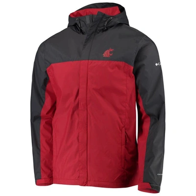 Shop Columbia Gray/crimson Washington State Cougars Glennaker Storm Full-zip Jacket