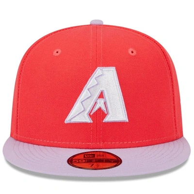 Shop New Era Red/lavender Arizona Diamondbacks Spring Color Two-tone 59fifty Fitted Hat