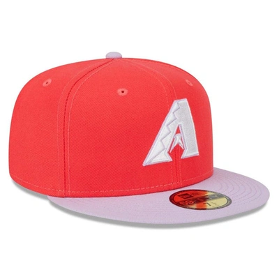 Shop New Era Red/lavender Arizona Diamondbacks Spring Color Two-tone 59fifty Fitted Hat