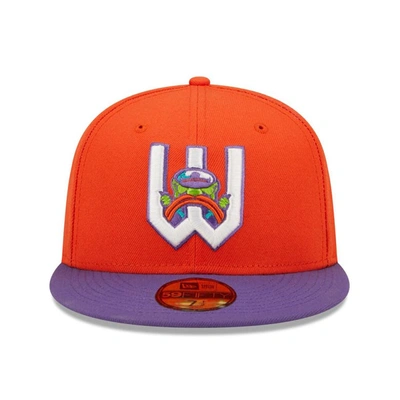 Shop New Era Orange/purple Wichita Wind Surge Honey Butter Chicken Biscuit Theme Night 59fifty Fitted Hat