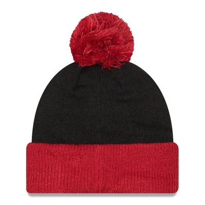 Shop New Era Black Atlanta United Fc Confident Cuffed Pom Knit Hat