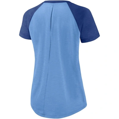 Shop Nike Light Blue/heathered Royal Kansas City Royals Cooperstown Collection Rewind Raglan T-shirt