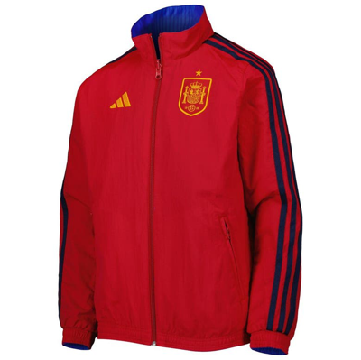 Shop Adidas Originals Youth Adidas Royal/red Spain National Team Anthem Full-zip Reversible Team Jacket