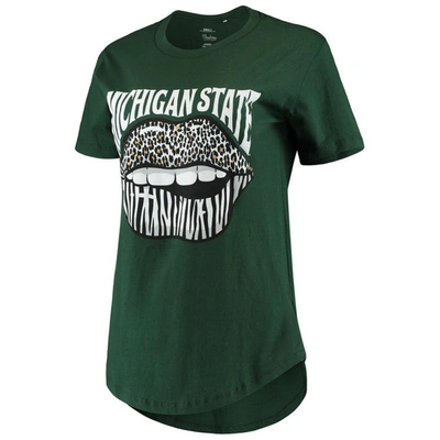 Shop Pressbox Green Michigan State Spartans Wild Lips Core T-shirt