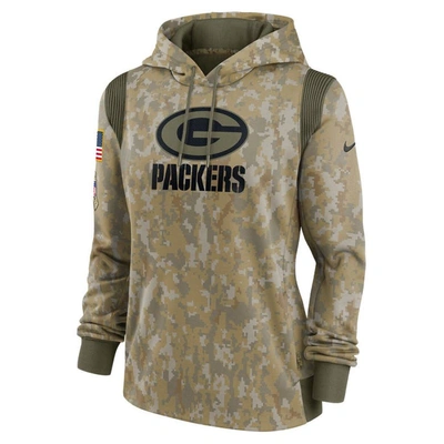 Shop Nike Olive Green Bay Packers 2021 Salute To Service Therma Performance Pullover Hoodie