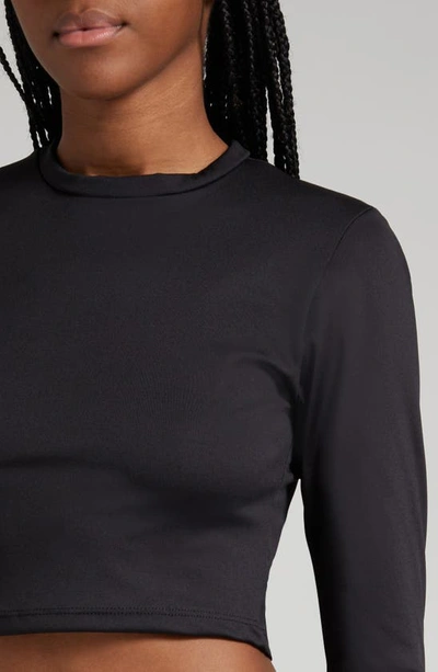 Shop Sammy B Long Sleeve Crop Top In Black