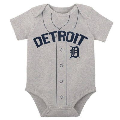 Shop Outerstuff Infant White/heather Gray Detroit Tigers Two-pack Little Slugger Bodysuit Set