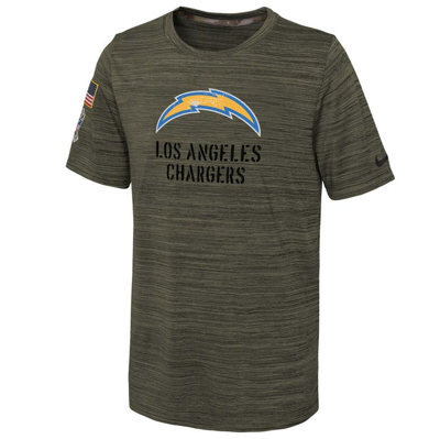 Shop Nike Youth  Olive Los Angeles Chargers 2022 Salute To Service Velocity T-shirt