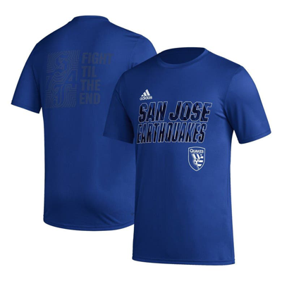 Shop Adidas Originals Adidas Blue San Jose Earthquakes Team Jersey Hook Aeroready T-shirt