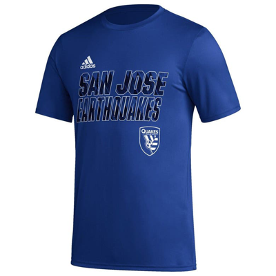 Shop Adidas Originals Adidas Blue San Jose Earthquakes Team Jersey Hook Aeroready T-shirt