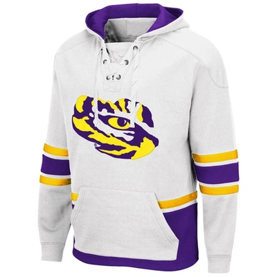 Shop Colosseum White Lsu Tigers Lace Up 3.0 Pullover Hoodie