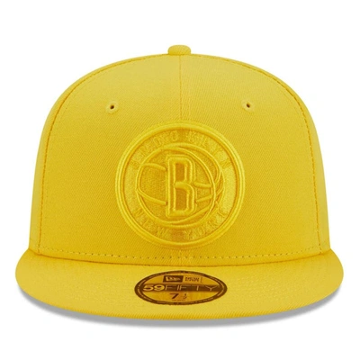 Shop New Era Yellow Brooklyn Nets Color Pack 59fifty Fitted Hat