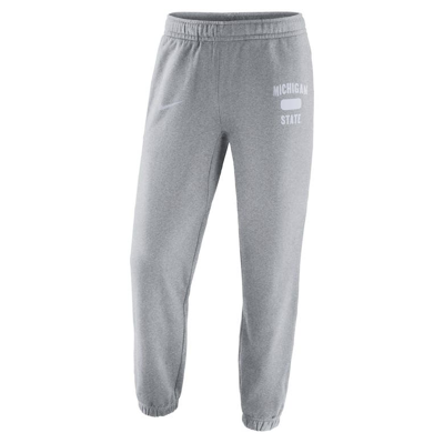 Shop Nike Heathered Gray Michigan State Spartans Saturday Fleece Pants In Heather Gray