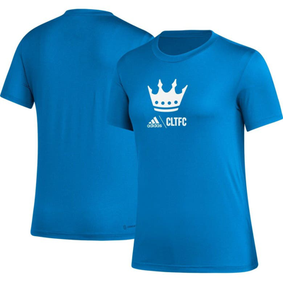 Shop Adidas Originals Adidas Blue Charlotte Fc Aeroready Club Icon T-shirt