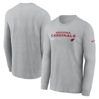 Shop Nike Gray Arizona Cardinals Sideline Infograph Lock Up Performance Long Sleeve T-shirt