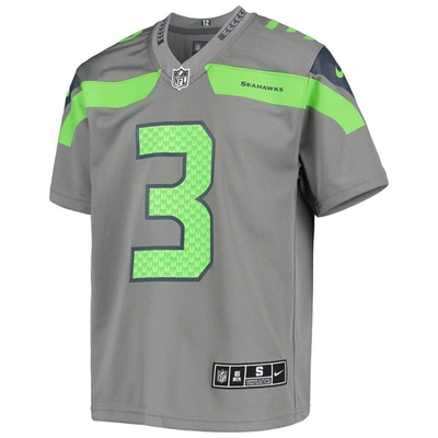 Shop Nike Youth  Russell Wilson Gray Seattle Seahawks Inverted Team Game Jersey