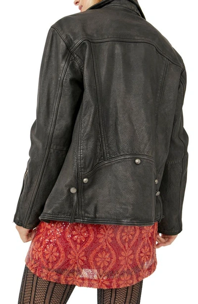 Shop Free People We The Free Jealousy Leather Moto Jacket In Black