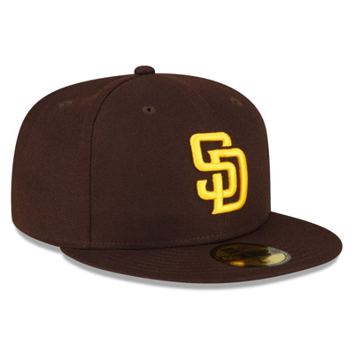 Shop New Era Brown San Diego Padres Throwback Authentic Collection 59fifty Fitted Hat