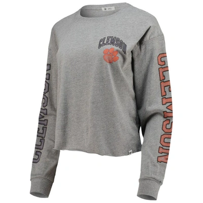 Shop 47 ' Heathered Gray Clemson Tigers Ultra Max Parkway Long Sleeve Cropped T-shirt In Heather Gray