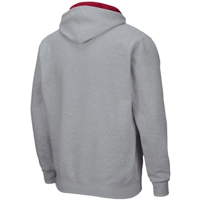 Shop Colosseum Heathered Gray Washington State Cougars Arch & Logo 3.0 Full-zip Hoodie In Heather Gray