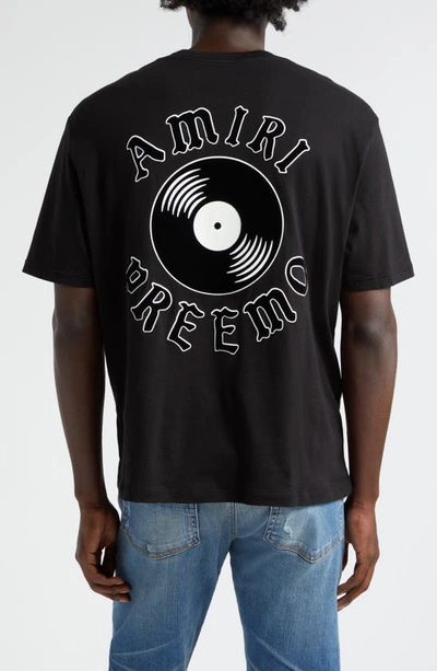 Amiri Premier Record Crew-neck T-shirt In Black