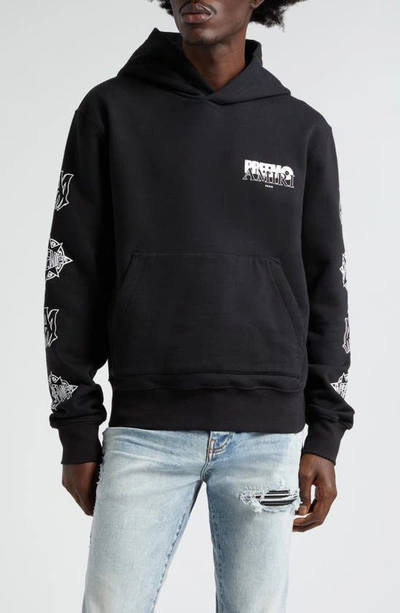 Shop Amiri X Premier Records Cotton Graphic Hoodie In Black