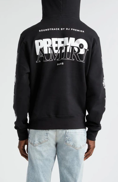 Shop Amiri X Premier Records Cotton Graphic Hoodie In Black