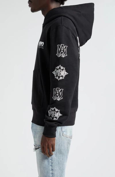 Shop Amiri X Premier Records Cotton Graphic Hoodie In Black