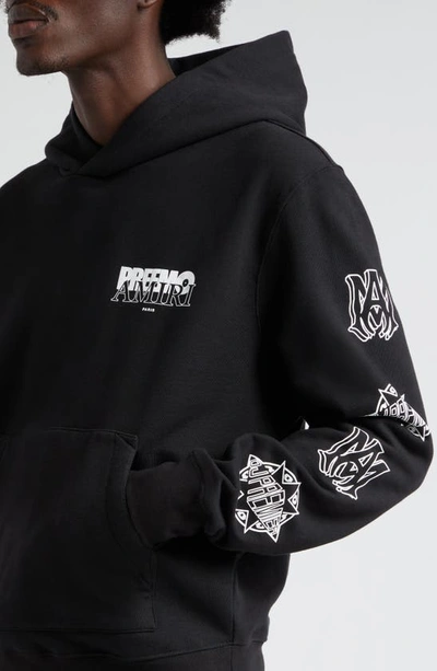 Amiri Preemo Cotton Jersey Hoodie In Black