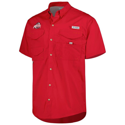 Shop Columbia Scarlet Ohio State Buckeyes Bonehead Button-up Shirt