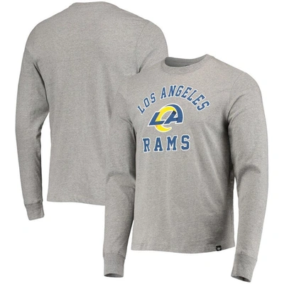Shop 47 ' Heathered Gray Los Angeles Rams Arch Super Rival Long Sleeve T-shirt In Heather Gray
