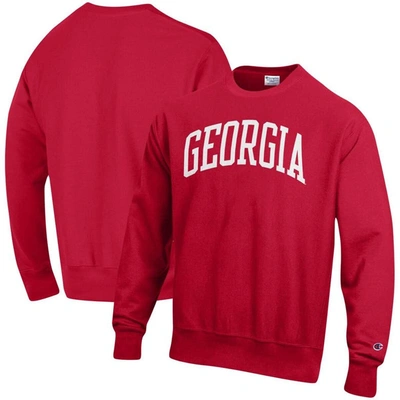 Shop Champion Red Georgia Bulldogs Arch Reverse Weave Pullover Sweatshirt