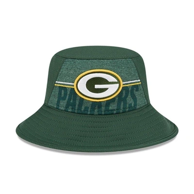 Shop New Era Green Green Bay Packers 2023 Nfl Training Camp Stretch Bucket Hat