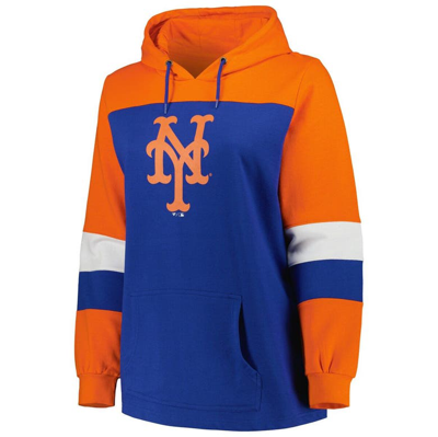 Shop Profile Royal New York Mets Plus Size Colorblock Pullover Hoodie