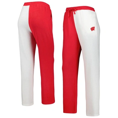Shop Zoozatz Red/white Wisconsin Badgers Colorblock Cozy Tri-blend Lounge Pants