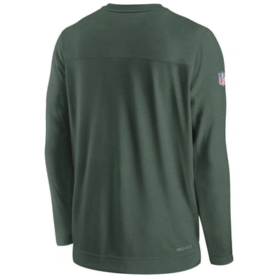 Shop Nike Green Green Bay Packers Sideline Lockup Performance Long Sleeve T-shirt