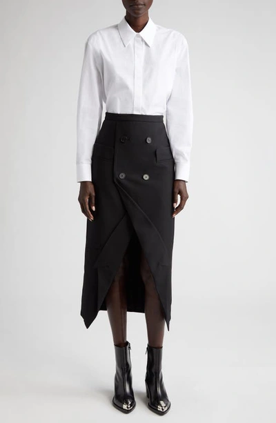 Shop Alexander Mcqueen Upside Down Tuxedo Skirt In Black