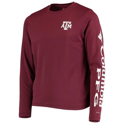 Shop Columbia Youth Maroon Texas A&m Aggies Pfg Terminal Tackle Long Sleeve Omni-shade T-shirt