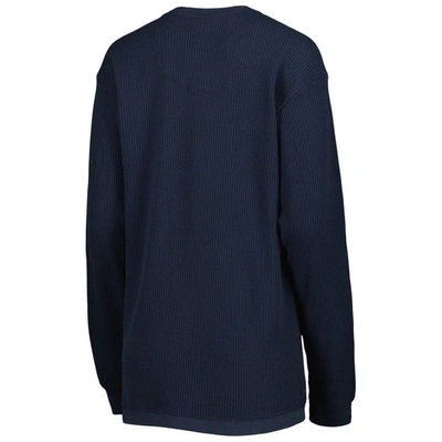 Shop Pressbox Navy West Virginia Mountaineers Surf Plus Size Southlawn Waffle-knit Thermal Tri-blend Long
