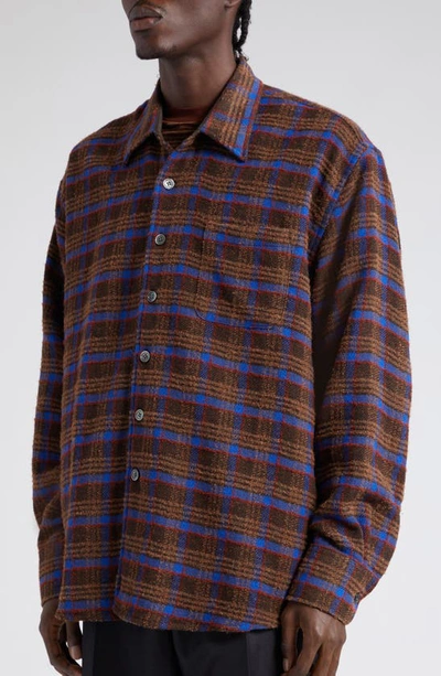 Shop Our Legacy Above Check Button-up Shirt In Brown Pankow Check