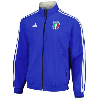 Shop Adidas Originals Adidas White Italy National Team Logo Anthem Reversible Full-zip Jacket