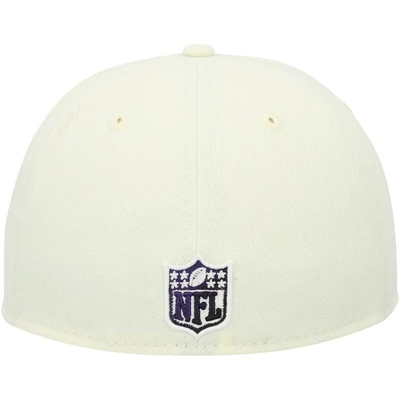 Shop New Era Cream Baltimore Ravens Chrome Color Dim 59fifty Fitted Hat