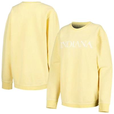 Shop Pressbox Yellow Indiana Hoosiers Comfy Cord Bar Print Pullover Sweatshirt