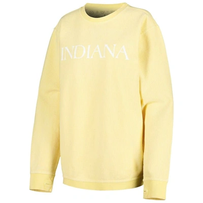 Shop Pressbox Yellow Indiana Hoosiers Comfy Cord Bar Print Pullover Sweatshirt