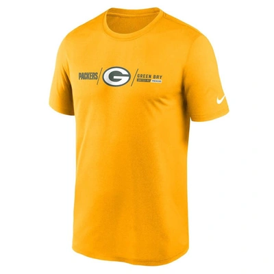 Shop Nike Gold Green Bay Packers Horizontal Lockup Legend Performance T-shirt