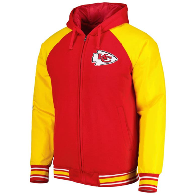 Shop G-iii Sports By Carl Banks Red Kansas City Chiefs Defender Raglan Full-zip Hoodie Varsity Jacket