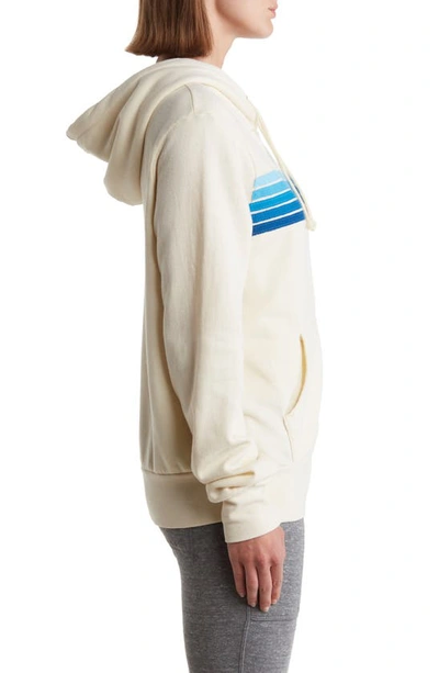 Shop Aviator Nation 5-stripe Zip Hoodie In Vintage White/blue